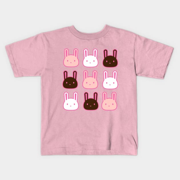 Strawberry, vanilla and chocolate bunny Kids T-Shirt by Potato_pinkie_pie